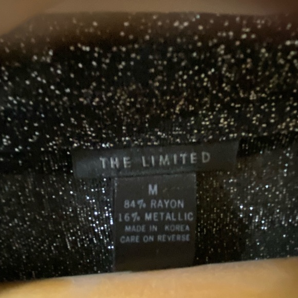 THE LIMITED Silver Glitter Holiday V-Neck Top - Picture 3 of 3